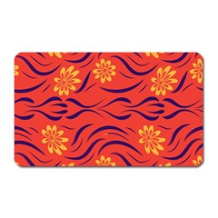 Folk Flowers Print Floral Pattern Ethnic Art Magnet (rectangular) by Eskimos