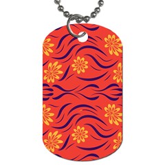 Folk Flowers Print Floral Pattern Ethnic Art Dog Tag (one Side) by Eskimos