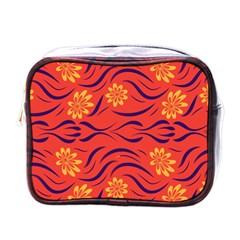 Folk Flowers Print Floral Pattern Ethnic Art Mini Toiletries Bag (one Side) by Eskimos