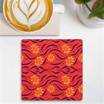 Folk flowers print Floral pattern Ethnic art UV Print Square Tile Coaster  Front