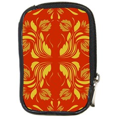 Folk Flowers Print Floral Pattern Ethnic Art Compact Camera Leather Case by Eskimos