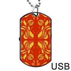 Folk Flowers Print Floral Pattern Ethnic Art Dog Tag Usb Flash (one Side) by Eskimos