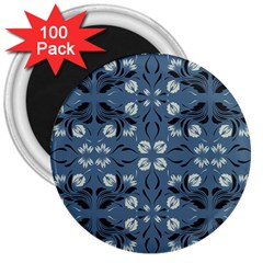 Folk Flowers Print Floral Pattern Ethnic Art 3  Magnets (100 Pack) by Eskimos