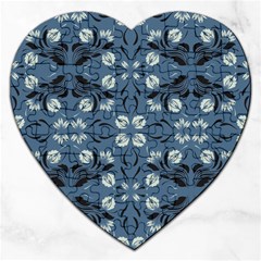 Folk Flowers Print Floral Pattern Ethnic Art Jigsaw Puzzle (heart) by Eskimos