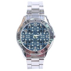 Folk Flowers Print Floral Pattern Ethnic Art Stainless Steel Analogue Watch by Eskimos