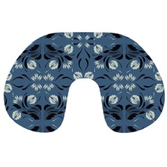 Folk Flowers Print Floral Pattern Ethnic Art Travel Neck Pillow by Eskimos