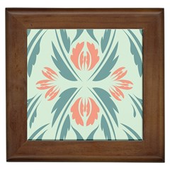 Folk Flowers Print Floral Pattern Ethnic Art Framed Tile by Eskimos