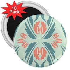 Folk Flowers Print Floral Pattern Ethnic Art 3  Magnets (10 Pack)  by Eskimos