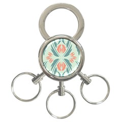 Folk Flowers Print Floral Pattern Ethnic Art 3-ring Key Chain by Eskimos