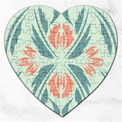 Folk Flowers Print Floral Pattern Ethnic Art Jigsaw Puzzle (heart) by Eskimos