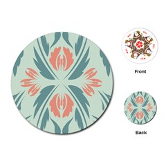 Folk Flowers Print Floral Pattern Ethnic Art Playing Cards Single Design (round) by Eskimos