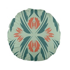 Folk Flowers Print Floral Pattern Ethnic Art Standard 15  Premium Flano Round Cushions by Eskimos