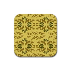 Folk Flowers Print Floral Pattern Ethnic Art Rubber Coaster (square) by Eskimos