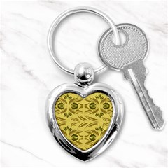 Folk Flowers Print Floral Pattern Ethnic Art Key Chain (heart) by Eskimos