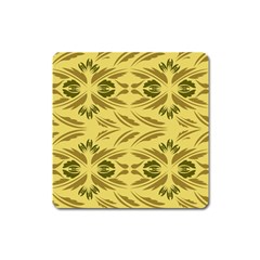 Folk Flowers Print Floral Pattern Ethnic Art Square Magnet by Eskimos