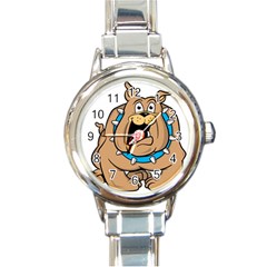 Bulldog-cartoon-illustration-11650862 Round Italian Charm Watch