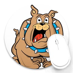 Bulldog-cartoon-illustration-11650862 Round Mousepads