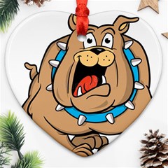 Bulldog-cartoon-illustration-11650862 Ornament (Heart)