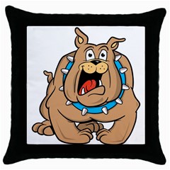 Bulldog-cartoon-illustration-11650862 Throw Pillow Case (black)