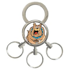 Bulldog-cartoon-illustration-11650862 3-Ring Key Chain