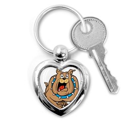 Bulldog-cartoon-illustration-11650862 Key Chain (Heart)