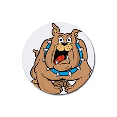 Bulldog-cartoon-illustration-11650862 Rubber Coaster (Round)