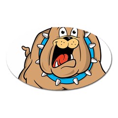 Bulldog-cartoon-illustration-11650862 Oval Magnet