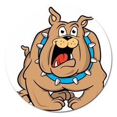 Bulldog-cartoon-illustration-11650862 Magnet 5  (Round)