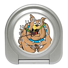 Bulldog-cartoon-illustration-11650862 Travel Alarm Clock by jellybeansanddinosaurs