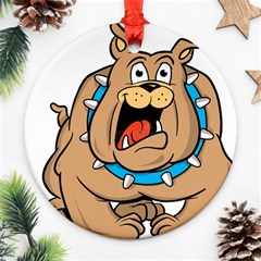 Bulldog-cartoon-illustration-11650862 Round Ornament (Two Sides)