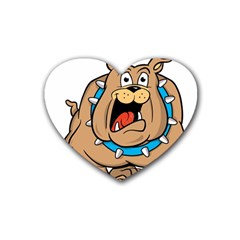 Bulldog-cartoon-illustration-11650862 Rubber Coaster (Heart)