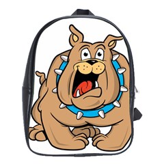 Bulldog-cartoon-illustration-11650862 School Bag (Large)