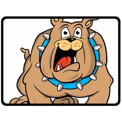 Bulldog-cartoon-illustration-11650862 Fleece Blanket (Large) 