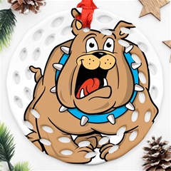 Bulldog-cartoon-illustration-11650862 Ornament (Round Filigree)