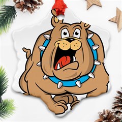 Bulldog-cartoon-illustration-11650862 Snowflake Ornament (Two Sides)