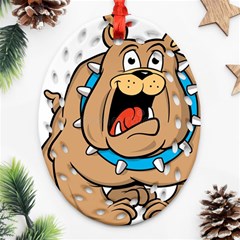 Bulldog-cartoon-illustration-11650862 Ornament (Oval Filigree)