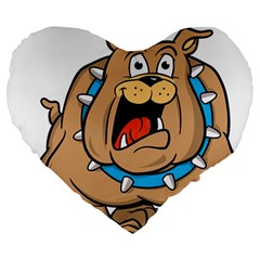 Bulldog-cartoon-illustration-11650862 Large 19  Premium Heart Shape Cushions