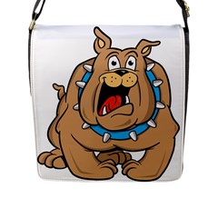 Bulldog-cartoon-illustration-11650862 Flap Closure Messenger Bag (L)