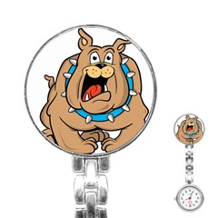 Bulldog-cartoon-illustration-11650862 Stainless Steel Nurses Watch by jellybeansanddinosaurs