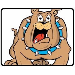 Bulldog-cartoon-illustration-11650862 Double Sided Fleece Blanket (Medium) 