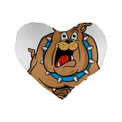 Bulldog-cartoon-illustration-11650862 Standard 16  Premium Flano Heart Shape Cushions