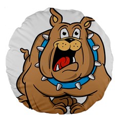 Bulldog-cartoon-illustration-11650862 Large 18  Premium Round Cushions