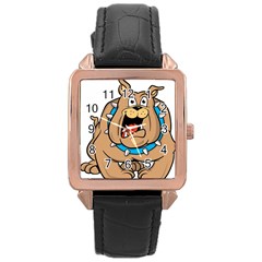 Bulldog-cartoon-illustration-11650862 Rose Gold Leather Watch 