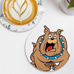 Bulldog-cartoon-illustration-11650862 Uv Print Round Tile Coaster by jellybeansanddinosaurs