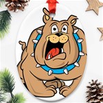 Bulldog-cartoon-illustration-11650862 Oval Ornament (Two Sides) Front