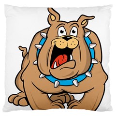 Bulldog-cartoon-illustration-11650862 Large Flano Cushion Case (one Side)