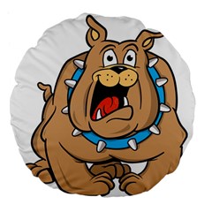 Bulldog-cartoon-illustration-11650862 Large 18  Premium Flano Round Cushions