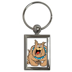 Bulldog-cartoon-illustration-11650862 Key Chain (rectangle) by jellybeansanddinosaurs