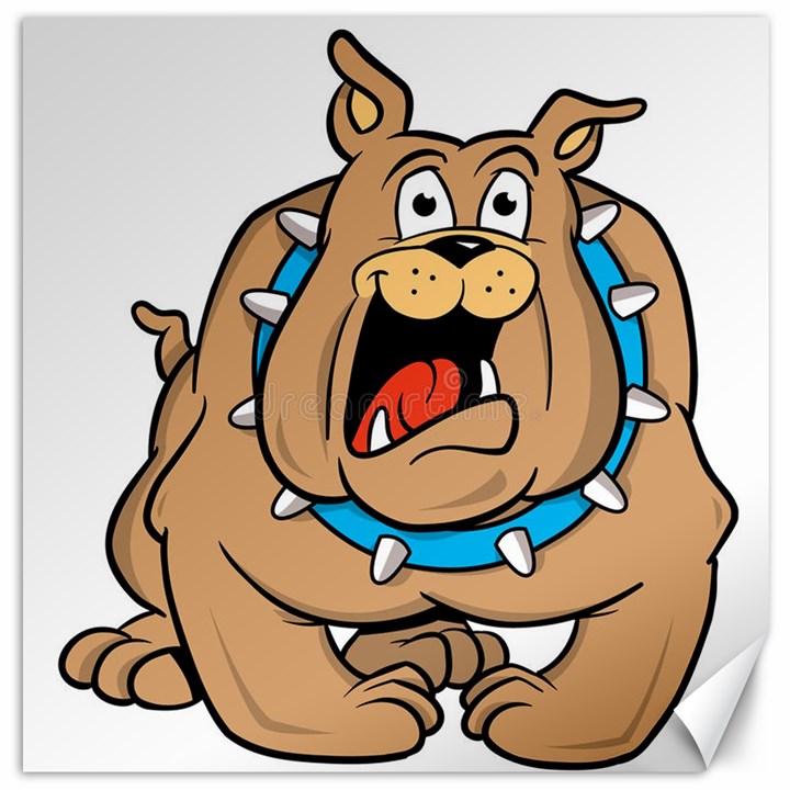 Bulldog-cartoon-illustration-11650862 Canvas 16  x 16 