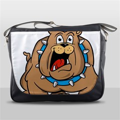 Bulldog-cartoon-illustration-11650862 Messenger Bag by jellybeansanddinosaurs